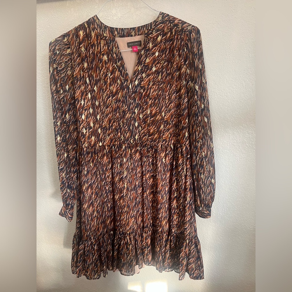 Vince Camuto Multicolor Long Sleeve Dress